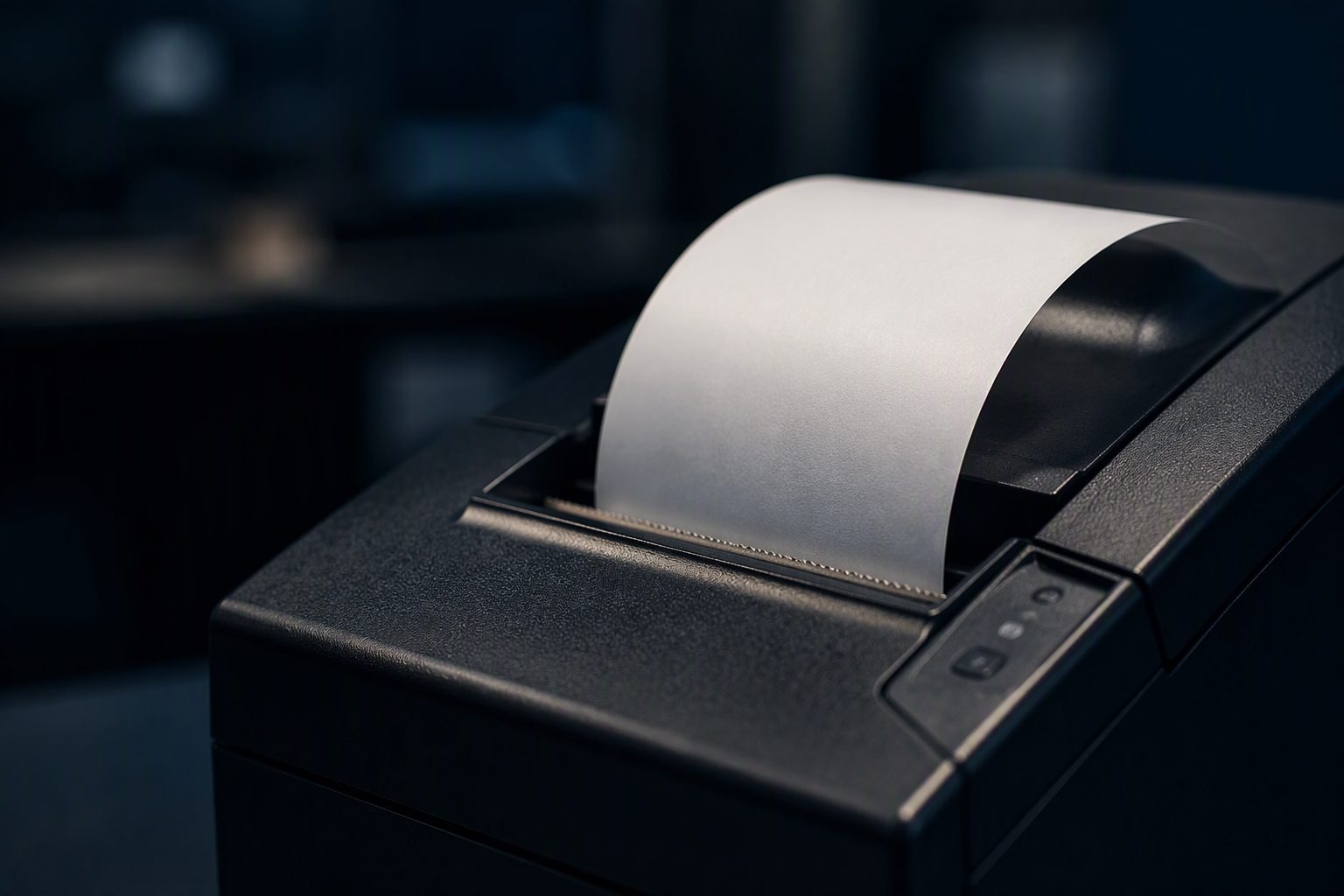 Impresora térmica de punto de venta emitiendo un comprobante